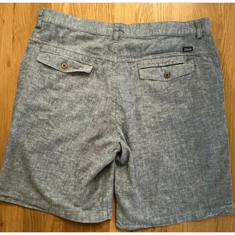 Patagonia Hemp Organic Cotton Shorts Mens 36 Gray Chambray 9"‎ Inseam - Picture 3 of 10